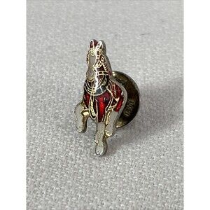 Vintage Enamel Pin Clydesdale Horse Novelty Pin